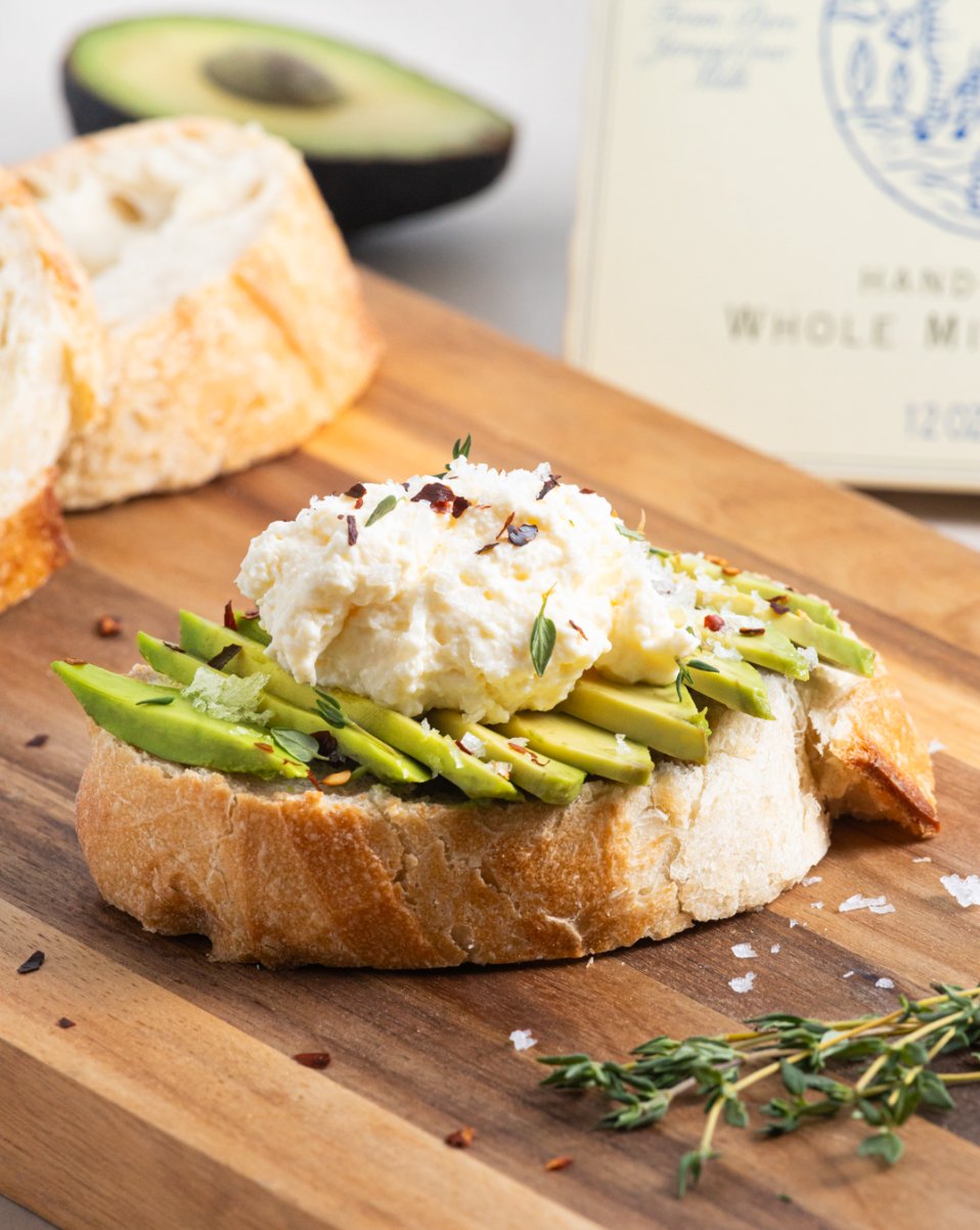 Bellwether Farms ricotta avocado toast