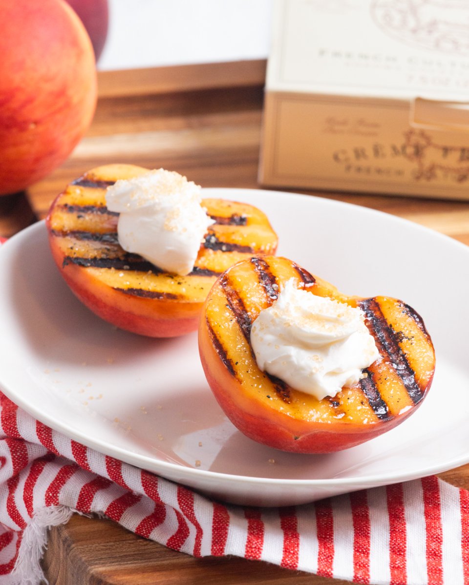 Bellwether Farms crème fraîche grilled peaches