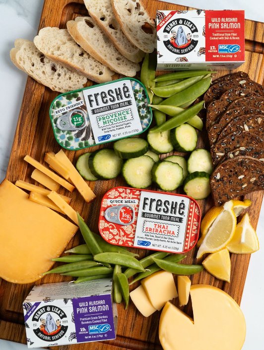 Freshé and Henry and Lisa’s charcuterie board flatlay