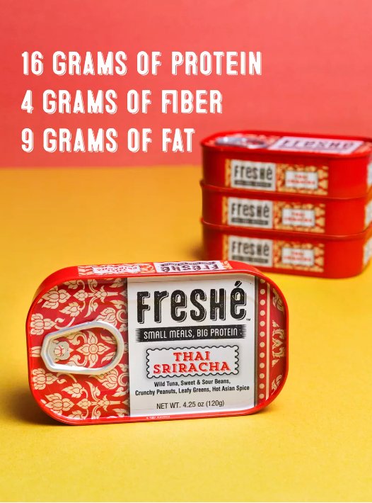 Freshé Thai Sriracha protein nutrition graphic